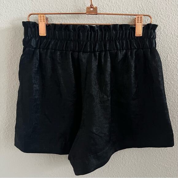 A New Day Shimmer Black Paperbag Pull On Shorts XS - Picture 3 of 4